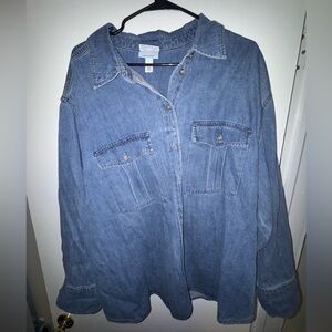 Future Collective Reese Blutstein Denim Button-Down Shirt - Blue